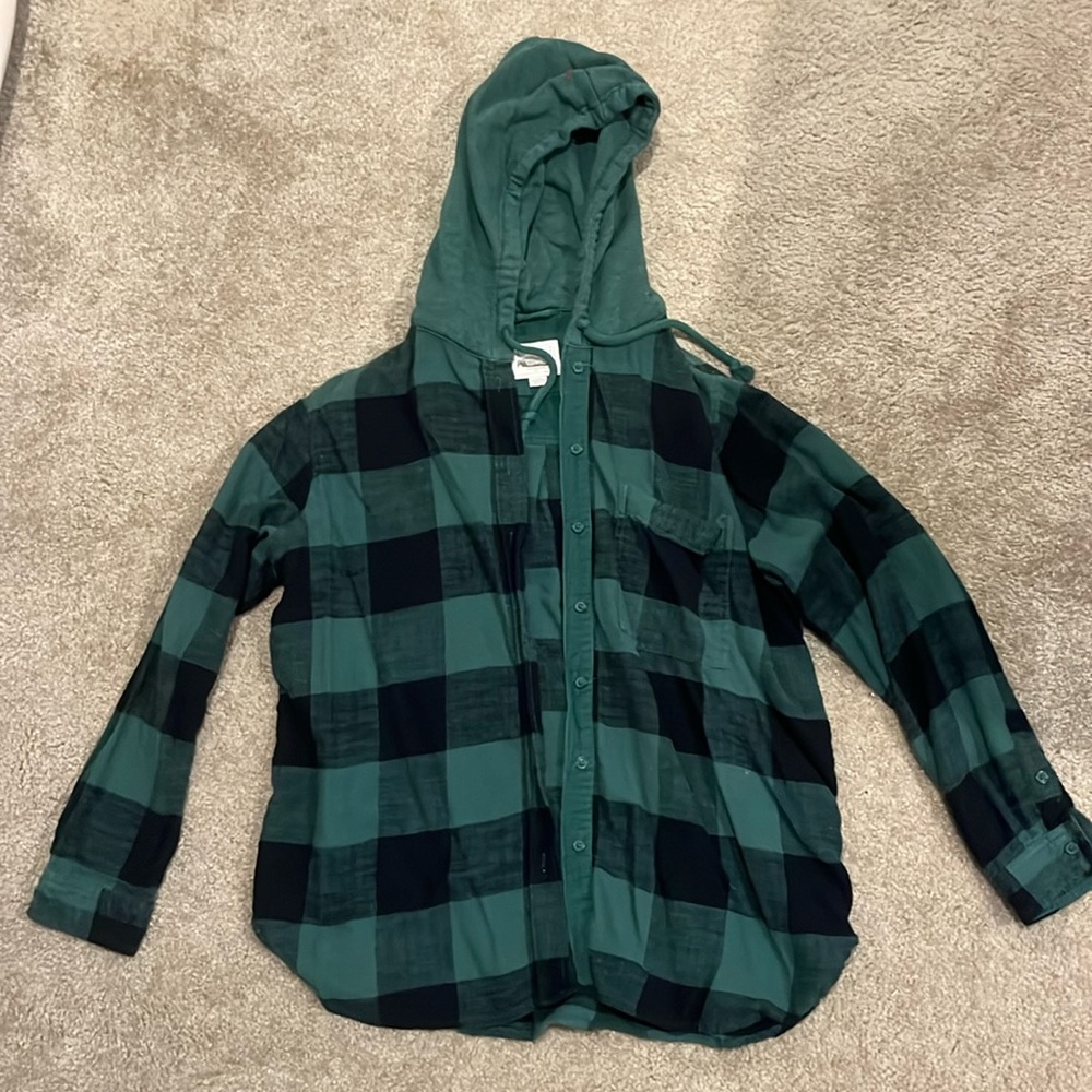 American Eagle flannel hoodie